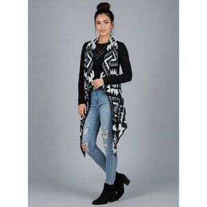 Boutique Tribal Aztec Geometric Western Draped Duster Cardigan • Coastal Cowgirl